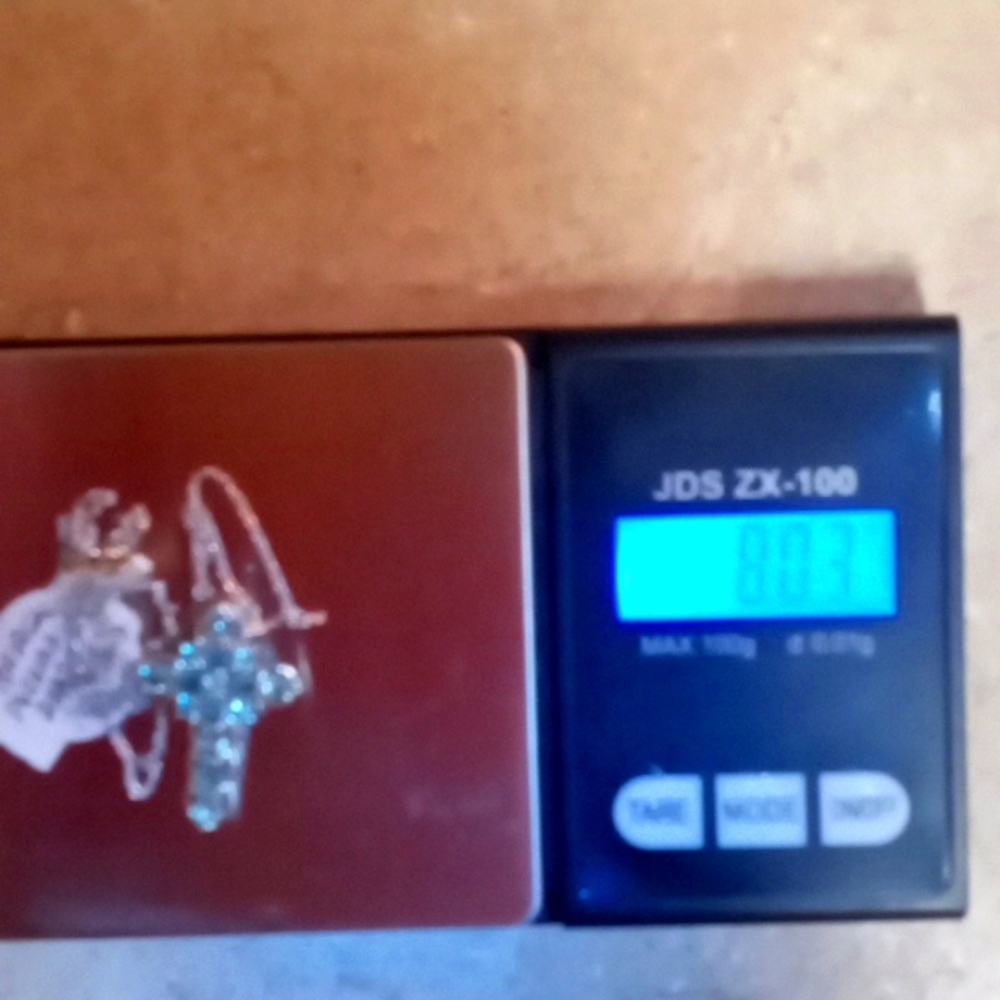 MADAGASCAR PARAIBA APATITE CROSS - Picture 9 of 9